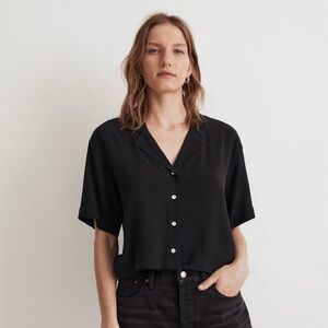 Madewell Black Button-Front Resort Shirt